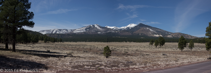 San Francisco Peaks the remains of a large stratovolcano similar to Mt. St. Helens.